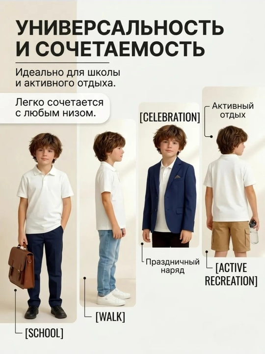 Финка, поло для мальчика, для школы, от 7 до 16 лет NEO