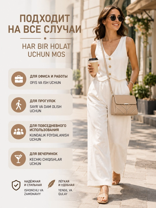 Сумка женская через плечо, вместительная, сумка для учёбы и работы, кроссбоди, экокожа