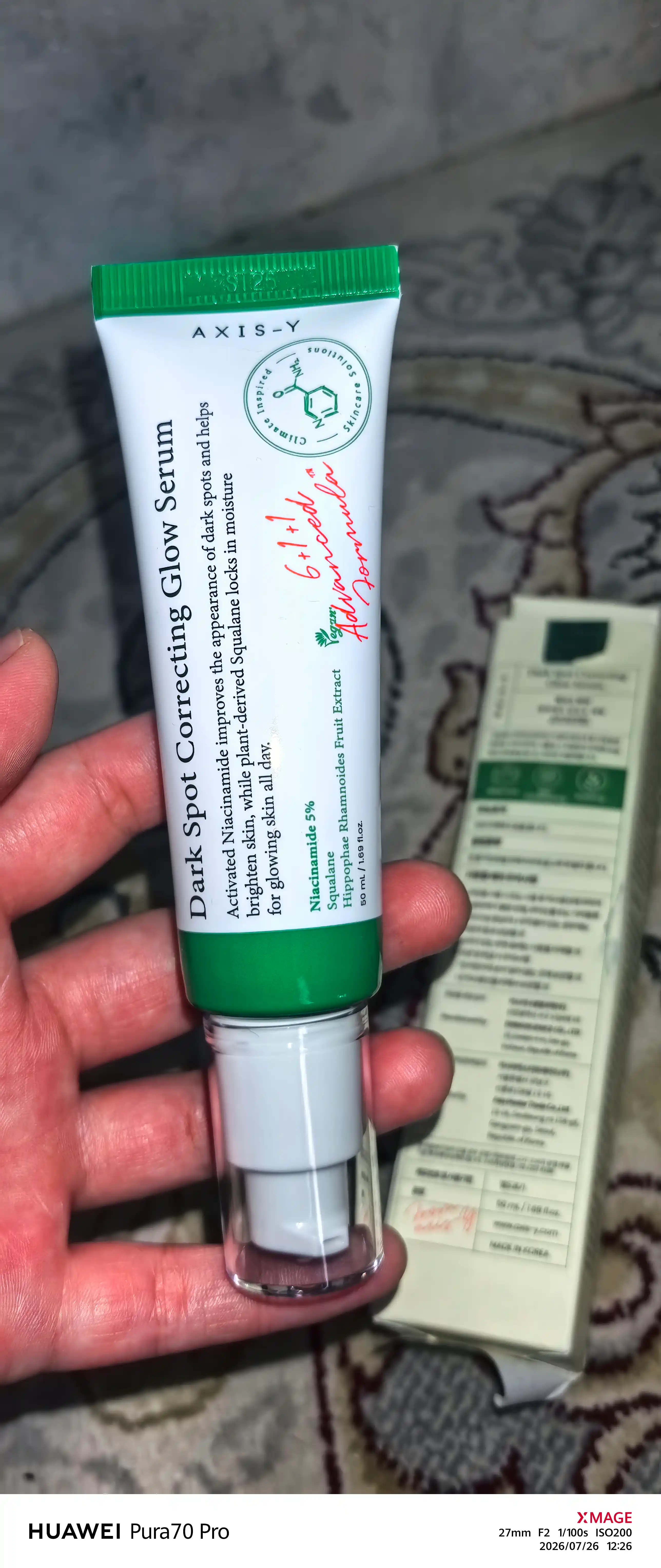 Yorqinlashtiruvchi zardob Dark Spot Correcting Glow Serum Axis-Y, 50 ml