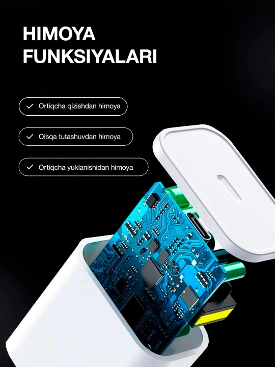 Tez zaryadlovchi uchun qurilma, iPhone uchun вlock, 20 Vt