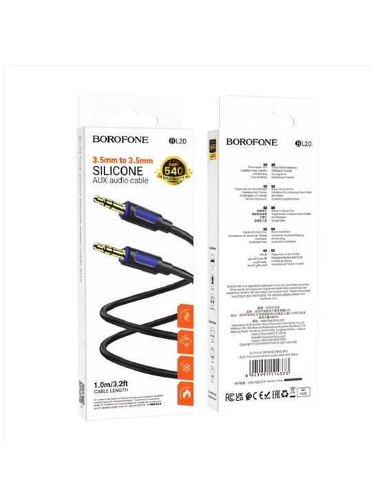 Кабель BOROFONE BL20 AUX 3.5 мм – 3.5 мм (1 м)