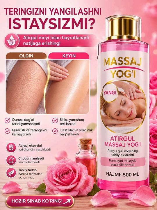Tana uchun massaj moyi, 500 ml - 