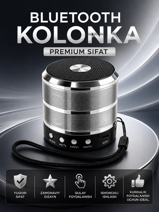 Портативная Bluetooth колонка WS-887 с FM, USB, TF, AUX беспроводной динамик - 