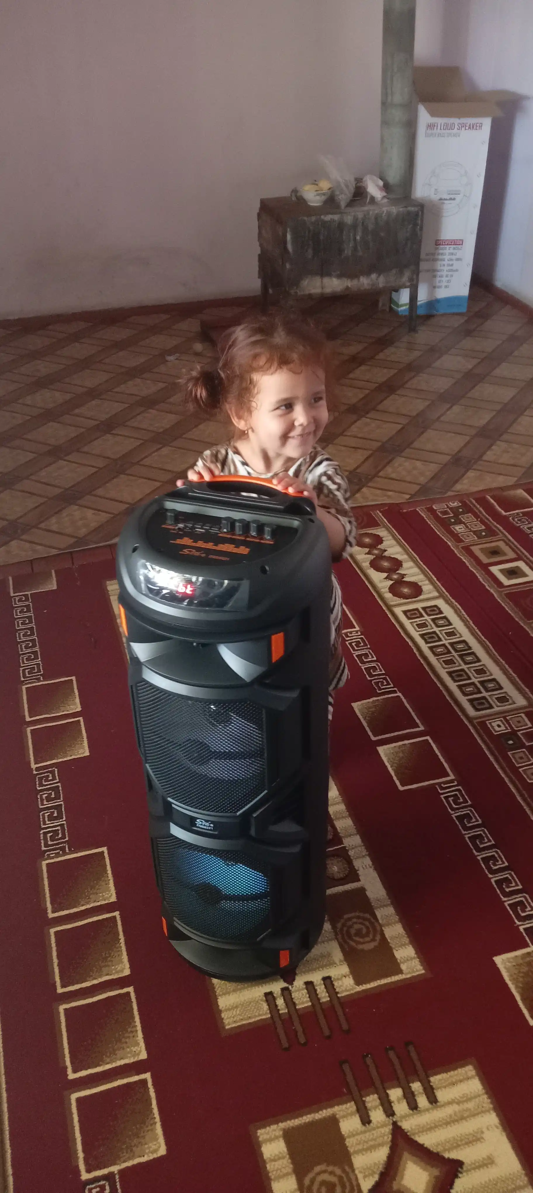 Katta Bluetooth simsiz karnay, karaoke, RGB yoritish, mikrofon va pult bilan
