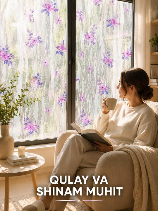 Oyna plenkasi dekorativ mat maxfiylik oynasi uchun shisha bezak UV himoya plyonka