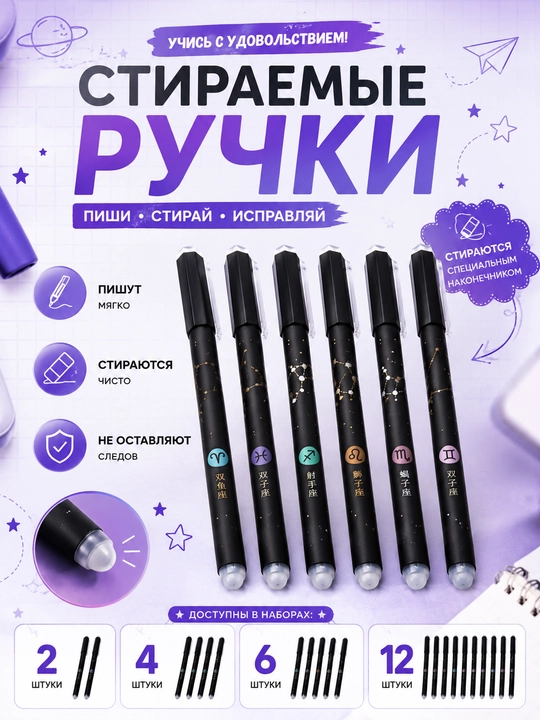 Ruchka o'chirg'ichlli Yoz-O'chir geliyli, ko'k siyoh