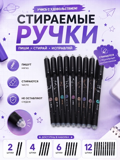 Ручка стираемая Пиши-стирай, гелиевая, синяя - 