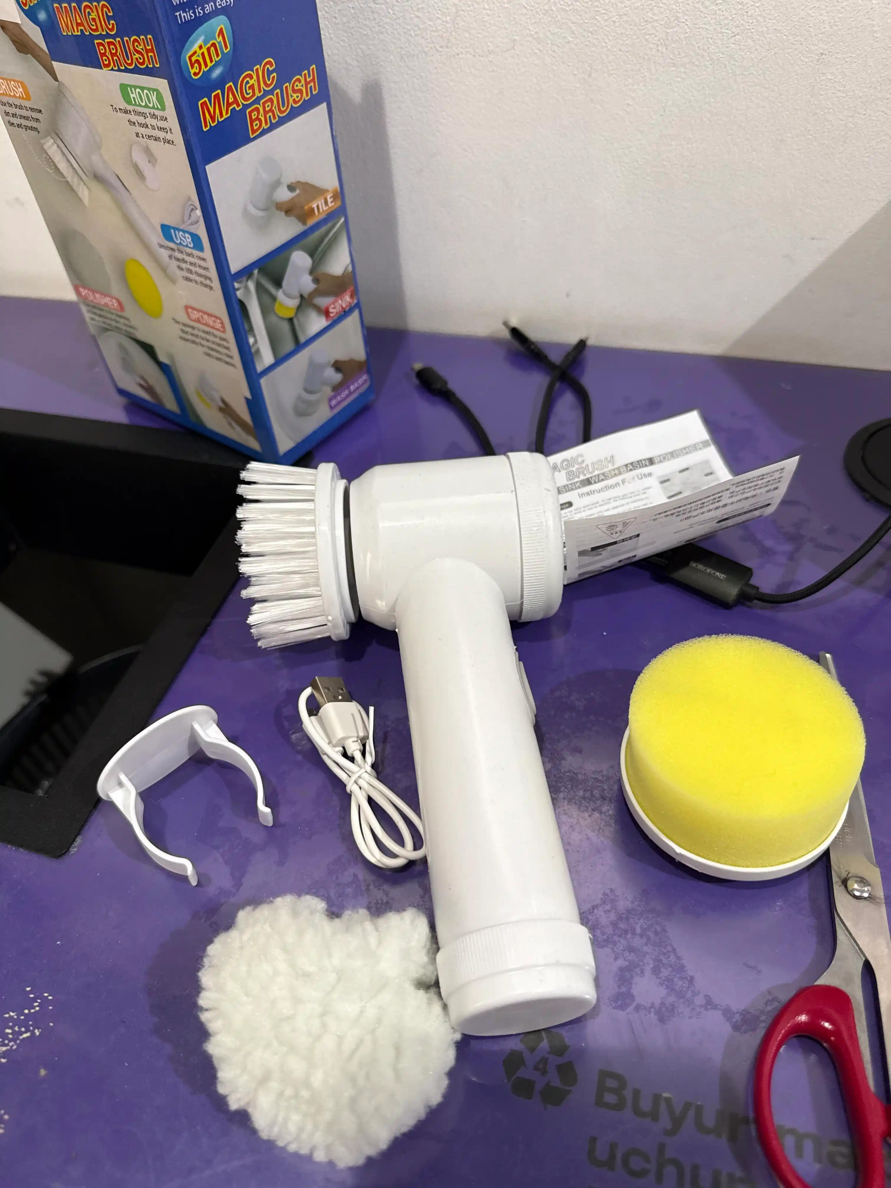 Tozalash uchun universal elektr cho'tka Magic Brush 5 tasi 1 da