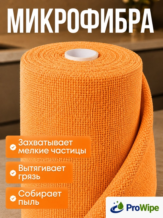 Тряпка салфетка из микрофибры для уборки, рулон 50 шт, 25х25 см, для дома