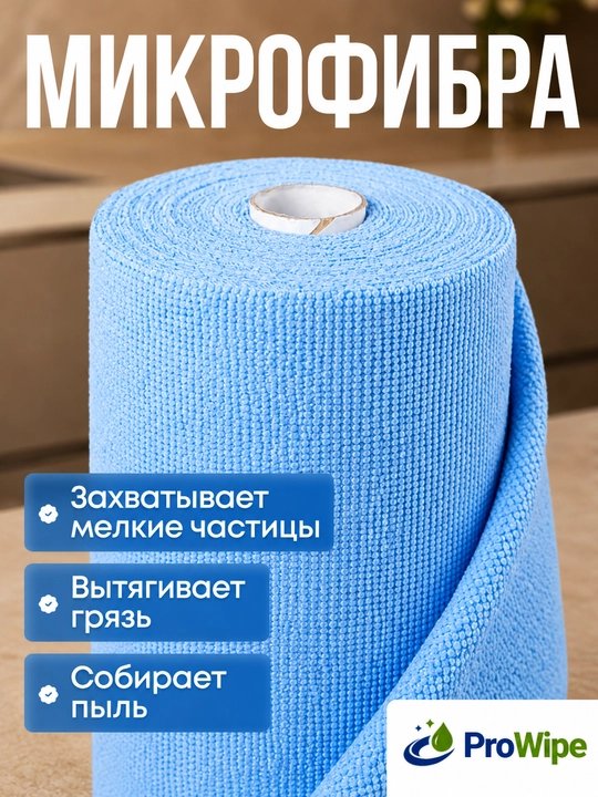 Тряпка салфетка из микрофибры для уборки, рулон 50 шт, 25х25 см, для дома