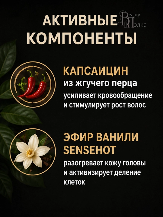 Маска для укрепления и роста волос с перцем,с кератином и маслом усьмы, Compliment, 500 мл