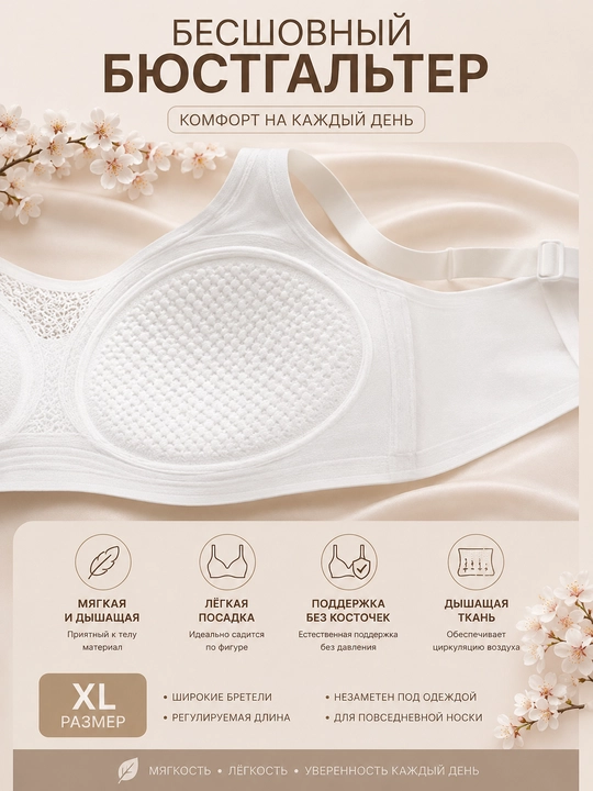 Ayollar uchun choksiz va simsiz qulay byustgalter