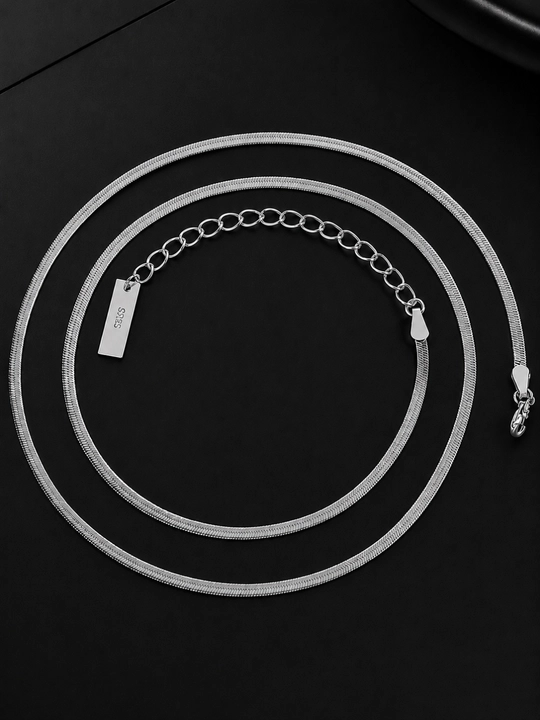 SILVERME 925 proba sterling kumush Snake Chain Zanjir, 18K oltin qoplamali, 41+6 sm
