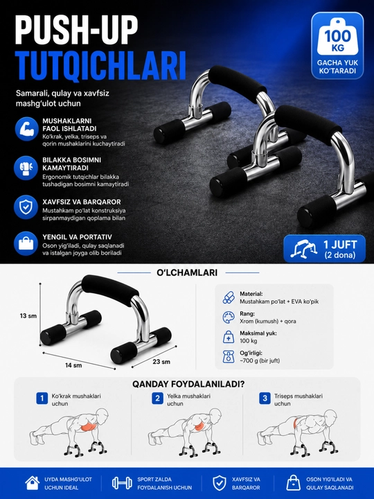 Push-up tutqichlari otjimaniya - 