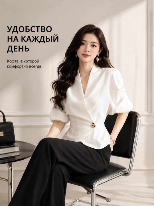 Белые кофты для женщин, блузка женская, для школы и офиса