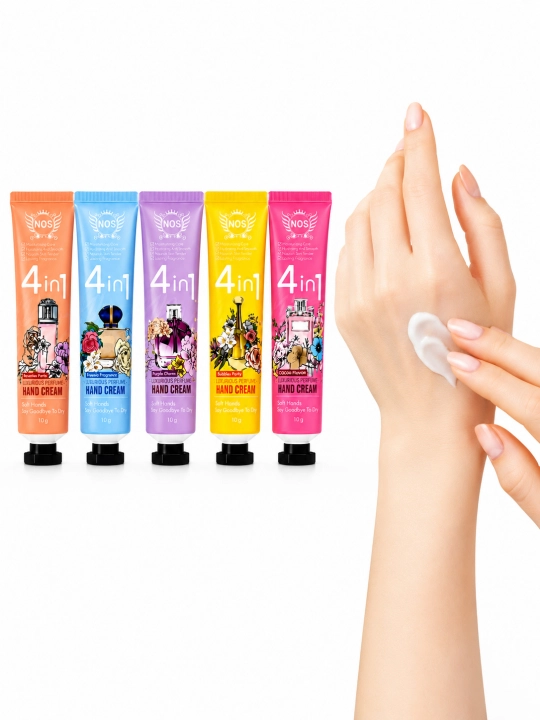 Qol krem, NOS 4 in 1. Parfyumli qol kremi -5 xil aroma, 5 x 10 g - 