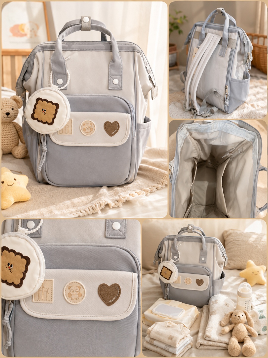 Yosh bolali onalar uchun sumka ryukzak, Mommy bag, bolalar buyumlari uchun keng sumka
