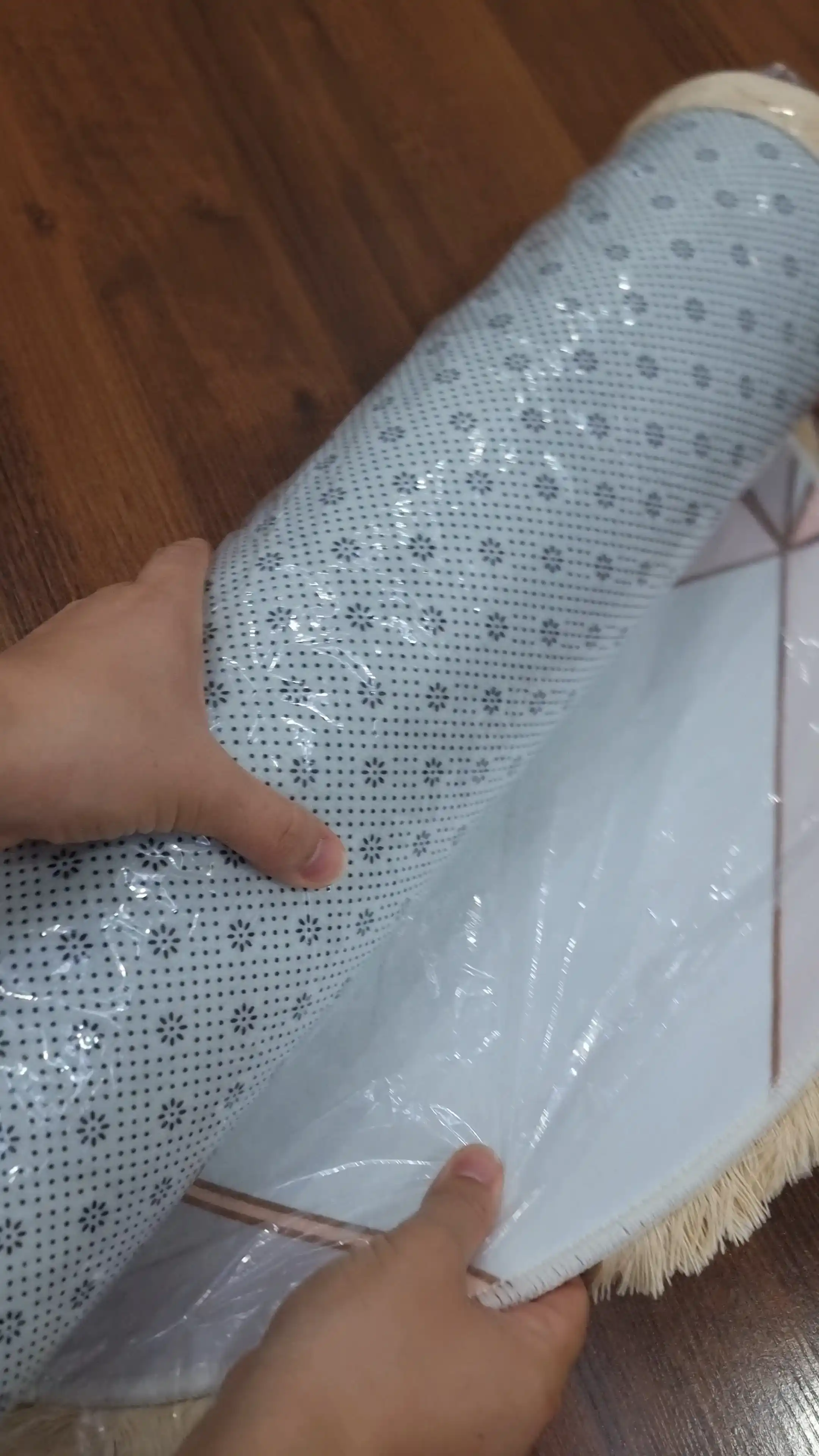 Коврик для ванной и туалета Dudu textile, розовый с принтом