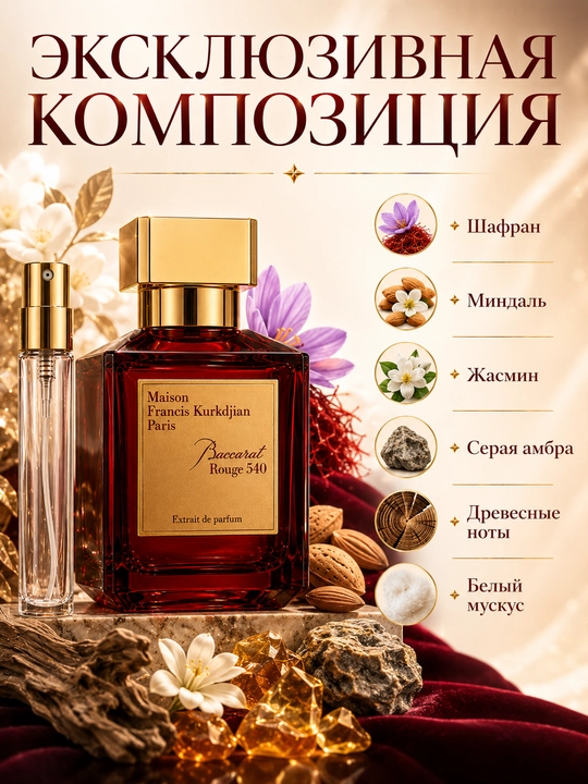Ayollar atiri Baccarat Rouge 540, ayollar parfyumi, tiqinda