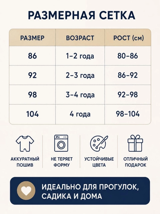 O‘g‘il bolalar uchun sport kostyumi, bahor-kuz, trikotaj paxta, kofta va shim, 1–4 yosh
