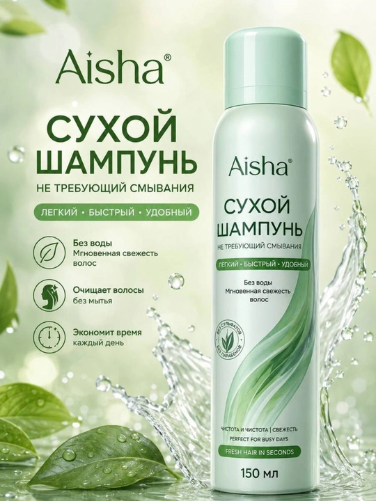 Сухой шампунь Aisha, 150 мл - 