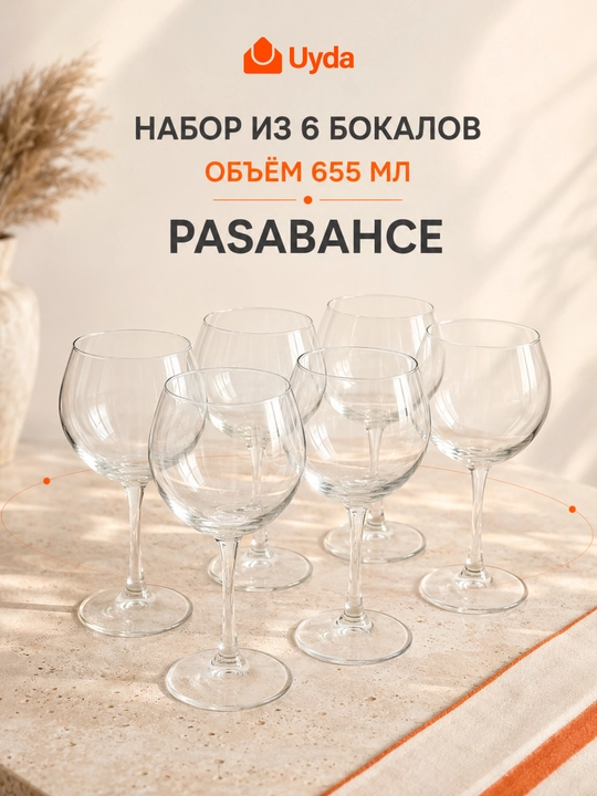 Pasabahce Enoteca bokallari to‘plami, 655 ml, 6 dona