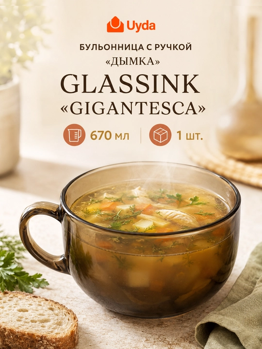 Glassink Gigantesca tutqichli sho‘rva kosasi "Dymka", 670 ml, 1 dona - 