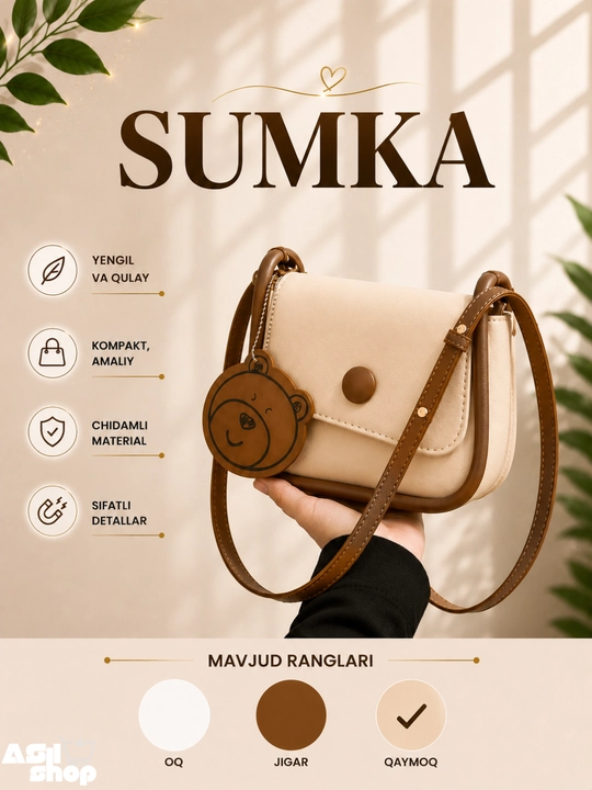Ayollar sumkasi, kichik sumka, yelkama sumka