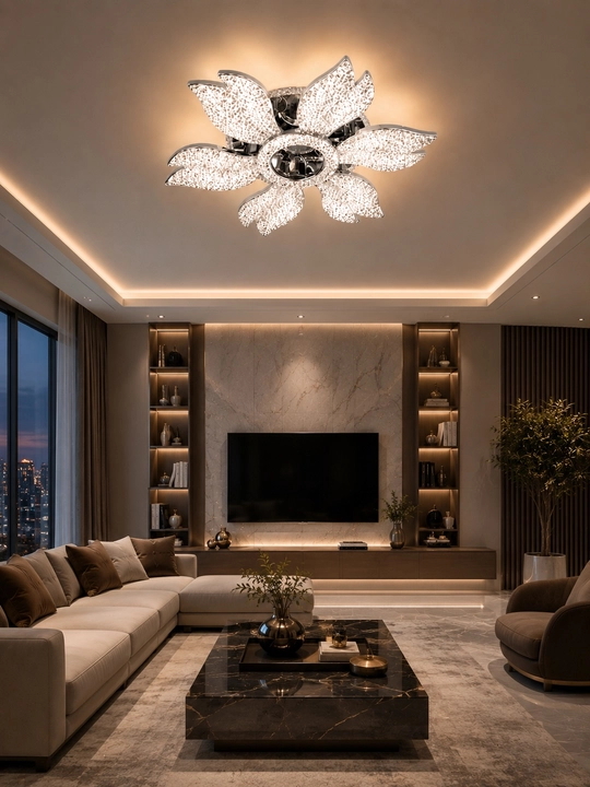 Bluetooth va pultli LED shift lyustrasi 72 Vt, 3 rejim, 25 m² gacha