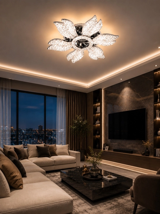 Bluetooth va pultli LED shift lyustrasi 72 Vt, 3 rejim, 25 m² gacha