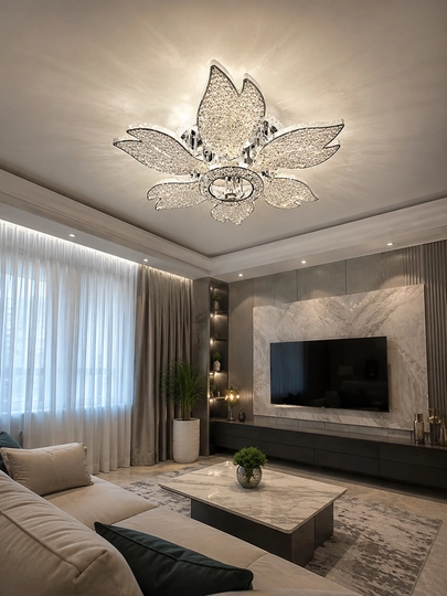 Bluetooth va pultli LED shift lyustrasi 72 Vt, 3 rejim, 25 m² gacha