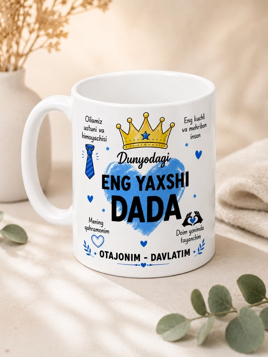 DADA dizaynli sovg‘a krujka, dada/ota uchun, 330 ml
