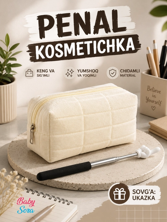 Школьный пенал, для девочек и мальчиков, пенал, косметичка, в подарок указка - 