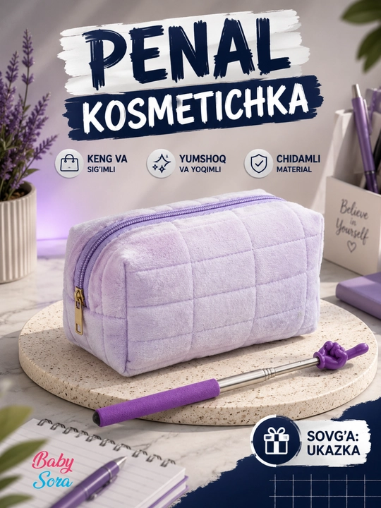 Школьный пенал, для девочек и мальчиков, пенал, косметичка, в подарок указка - 