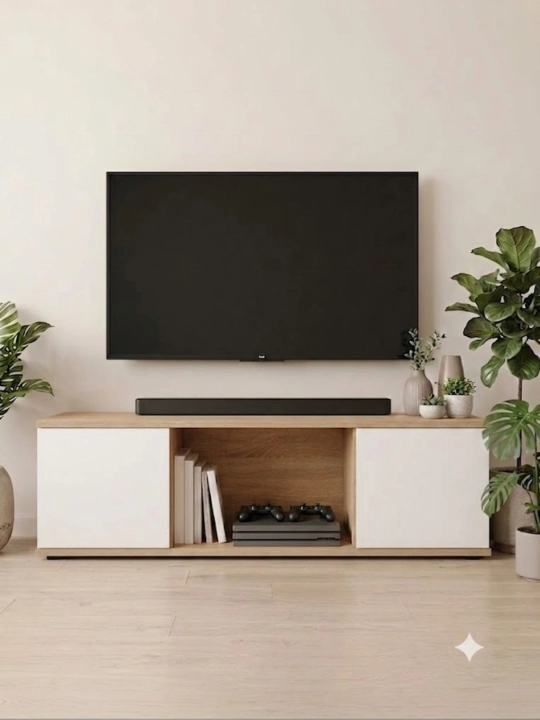 TV05. Minimalistik TV tumba – Televizor, media qurilmalari va saqlash uchun zamonaviy mebel - 