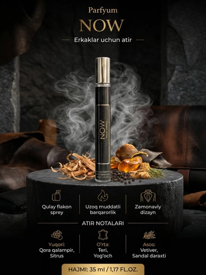 Ayollar va erkaklar uchun atir-upasi Rave NOW, parfyum suvi, 35 ml - 