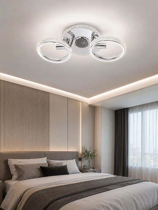 Bluetooth kolonkali shift lyustrasi, pultli, 2 ta E14 patron, 15 m² gacha