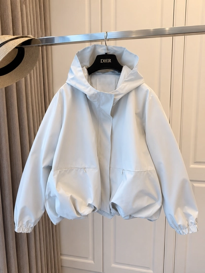Ayollar vetrovkasi, kapyushonli bahor-kuz kurtkasi — ELLY FASHION - 