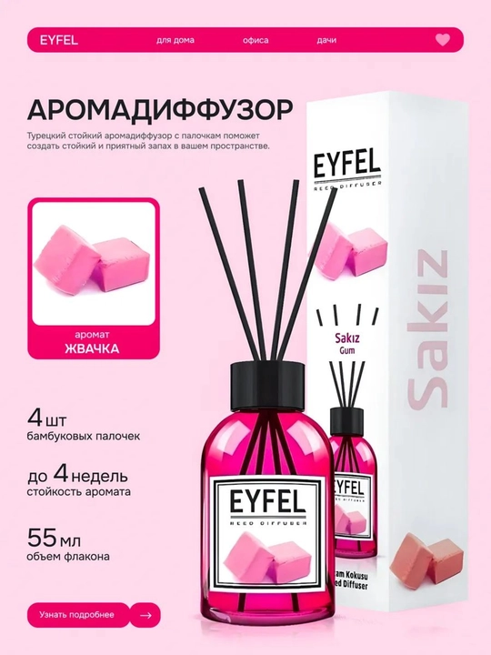 Uy, ofisda yoqimli muhit yaratish uchun xushbo‘ylantirgich Eyfel aromadiffuzori, 55-120 ml