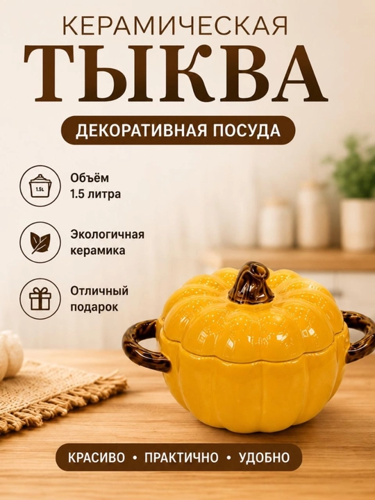Керамическая миска  — большая суповая миска  горячих блюд, декоративная кухонная посуда - 