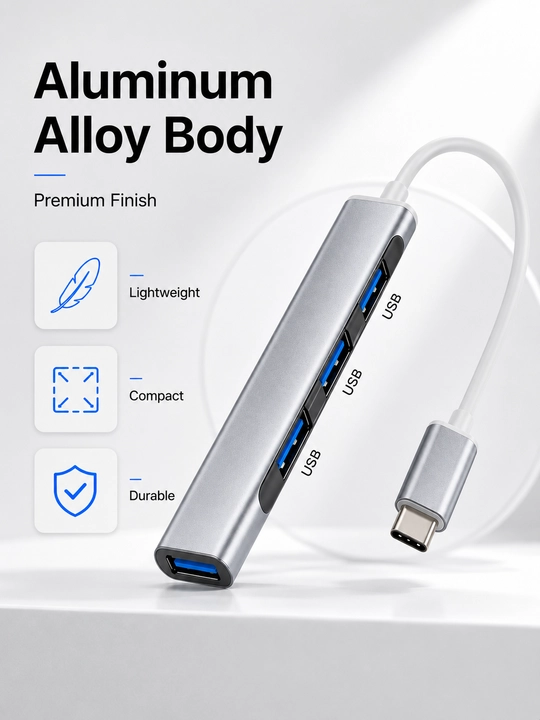 USB HUB Type-C razvetvitel 4 portli USB 3.0 adapter noutbuk va MacBook uchun (C-809)