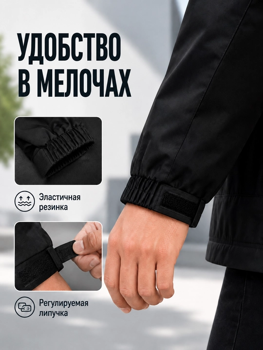 Erkaklar demimavsumiy kurtkasi, kapyushonli vetrovka, katta o‘lcham M–3XL