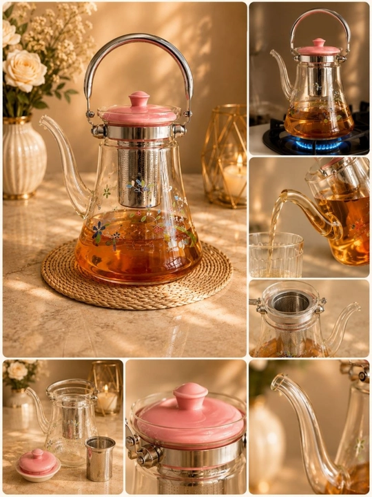 Filtr va qopqoqli shisha choynak