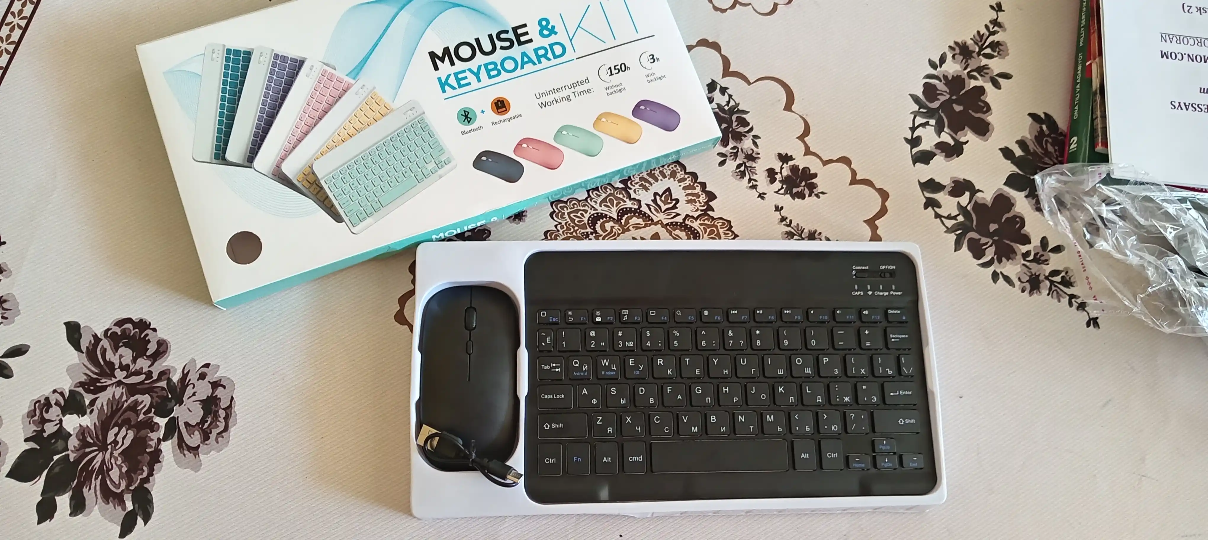 Simsiz Bluetooth klaviatura va sichqoncha telefon, noutbuk va planshet uchun
