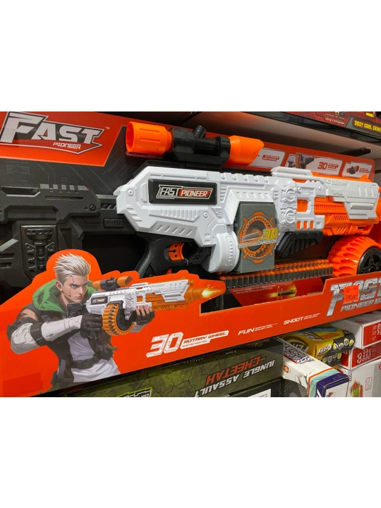Fast Pioneer 30 barabanli yumshoq o'q otar elektr o'yinchoq avtomat qurol - 