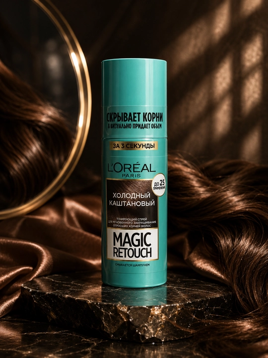 Magic Retouch Loreal Paris soch ildizlarini tez bo‘yash uchun ton beruvchi sprey, 75 ml - 