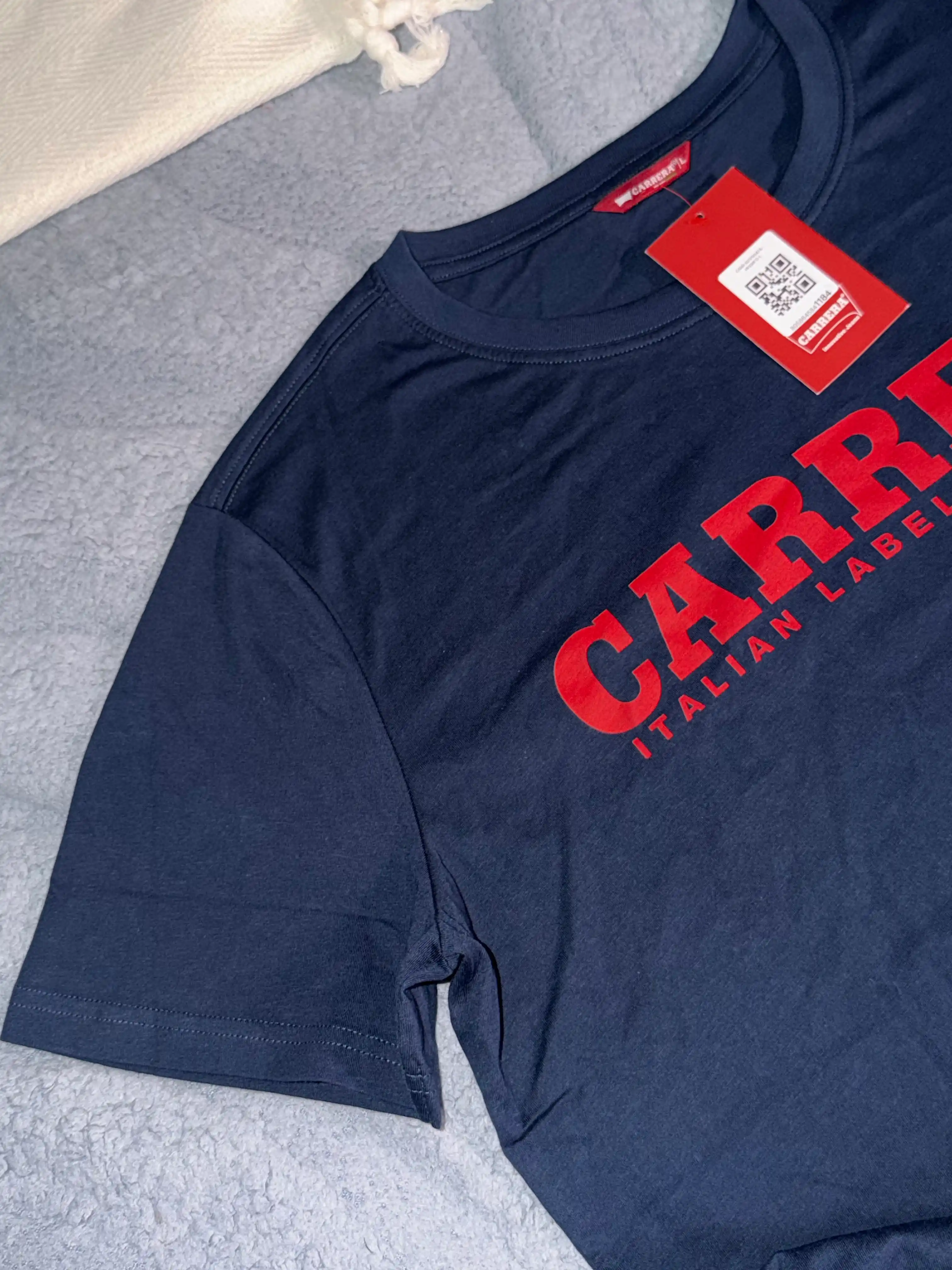 Erkaklar futbolkasi Carrera Jeans dumaloq yoqali, 100% paxta, Italiya