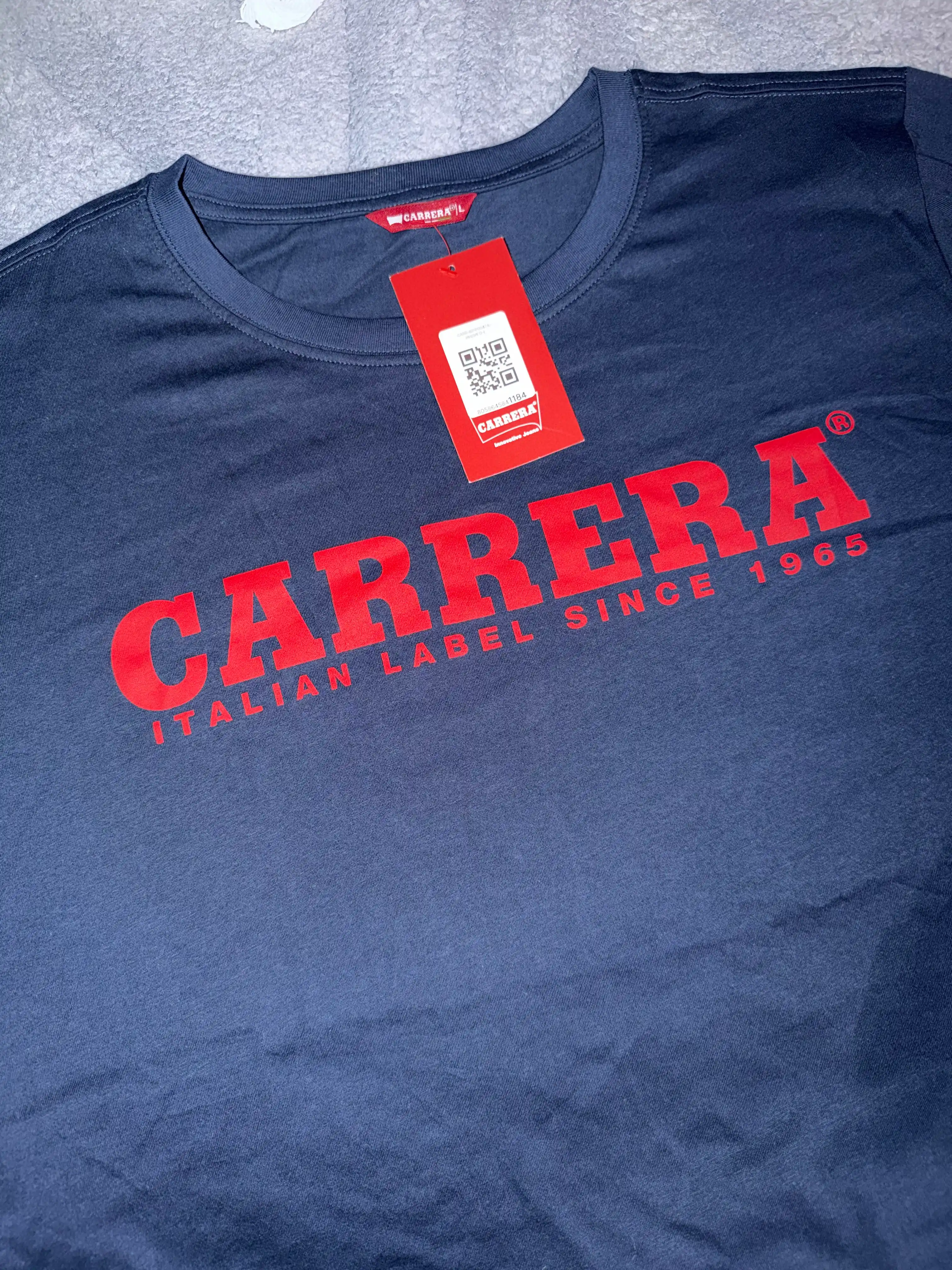 Erkaklar futbolkasi Carrera Jeans dumaloq yoqali, 100% paxta, Italiya