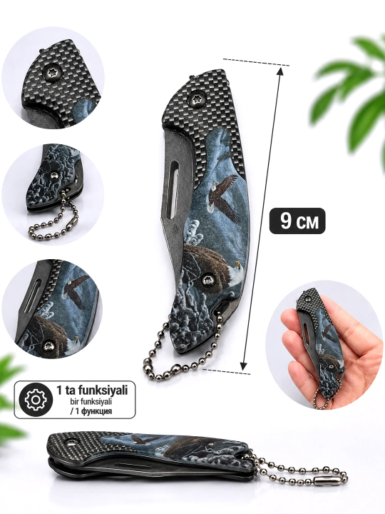 Mini buklanadigan cho'ntak pichoq – 9 sm - 