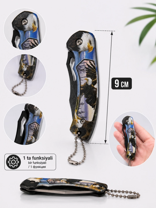 Mini buklanadigan cho'ntak pichoq – 9 sm - 